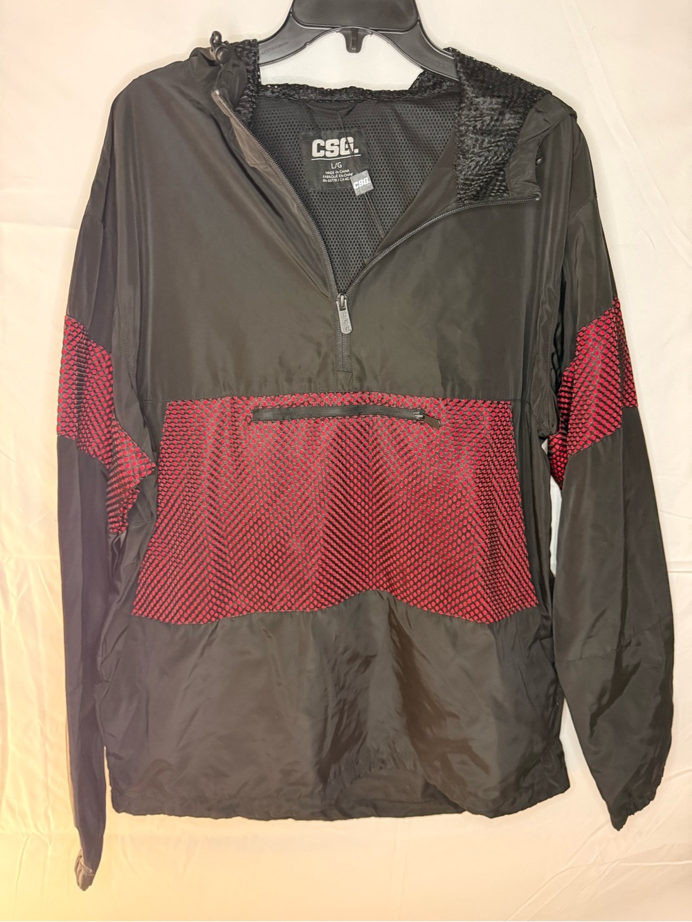 CSCL Men's Black & Red Windbreaker Pullover